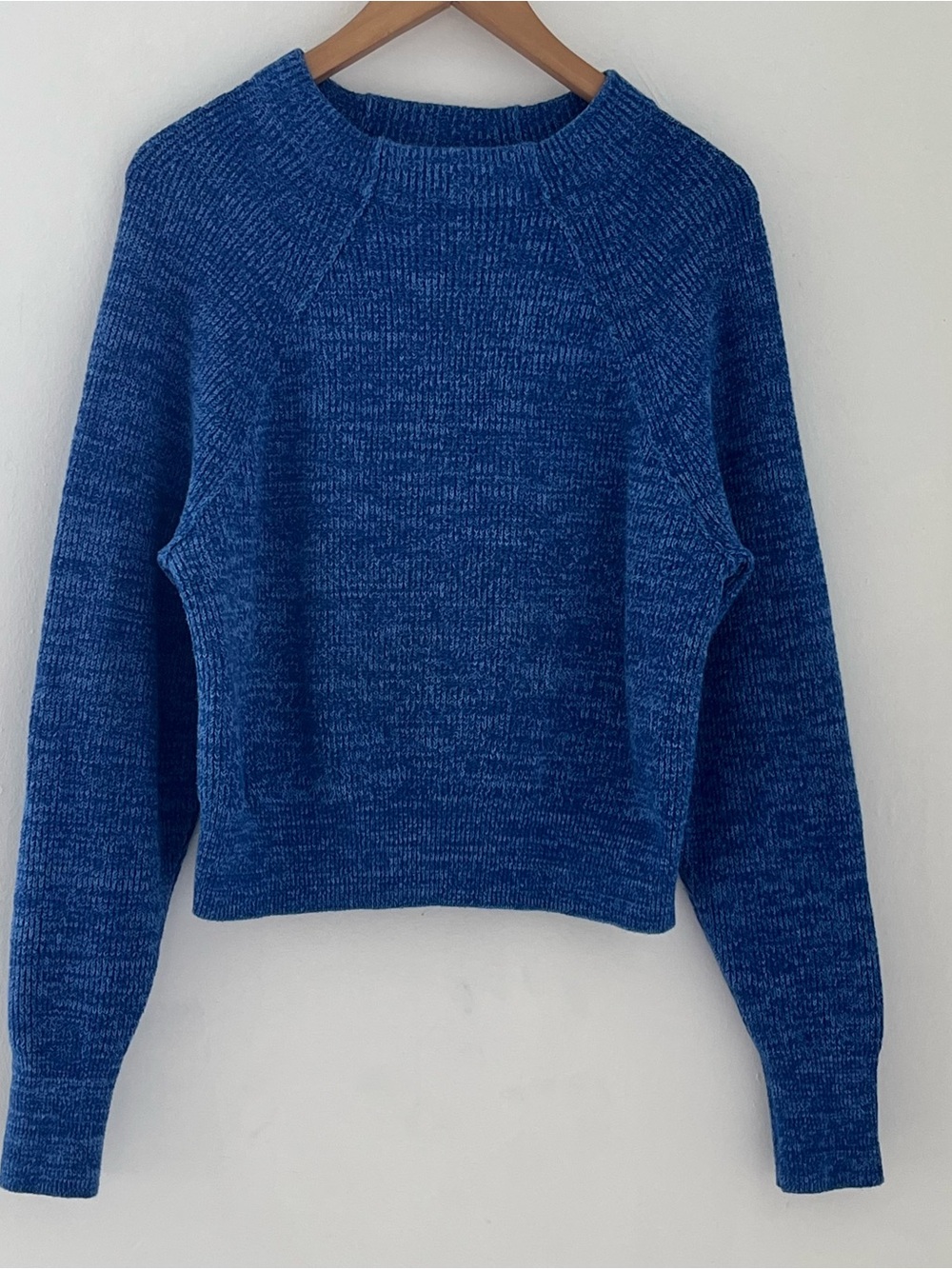 Free People Heathered Royal Blue Crewneck  knit Sweater